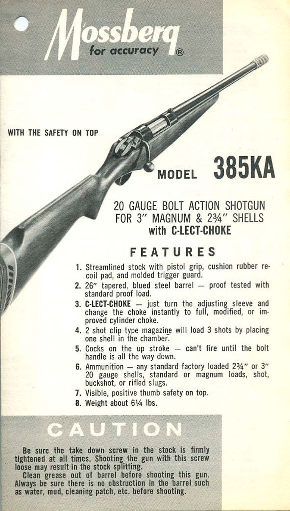 Vintage Mossberg Shotgun Models & Specs (Damguy Site) | Shotgun Forum